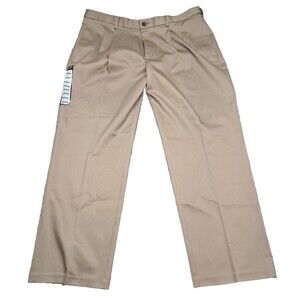 Haggar Mens 40x30 Premium No Iron Classic-Fit Stretch Pleated Expandable Waist